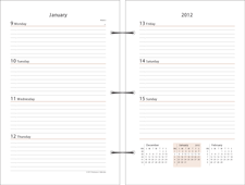 three hole calendar refill